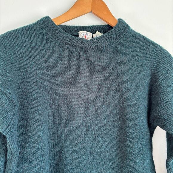 Vtg  J.G. Hook Emerald Green 100% Wool Women's Crewneck Sweater Size Large - Picture 5 of 11